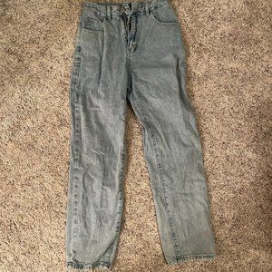 High waisted straight leg jeans